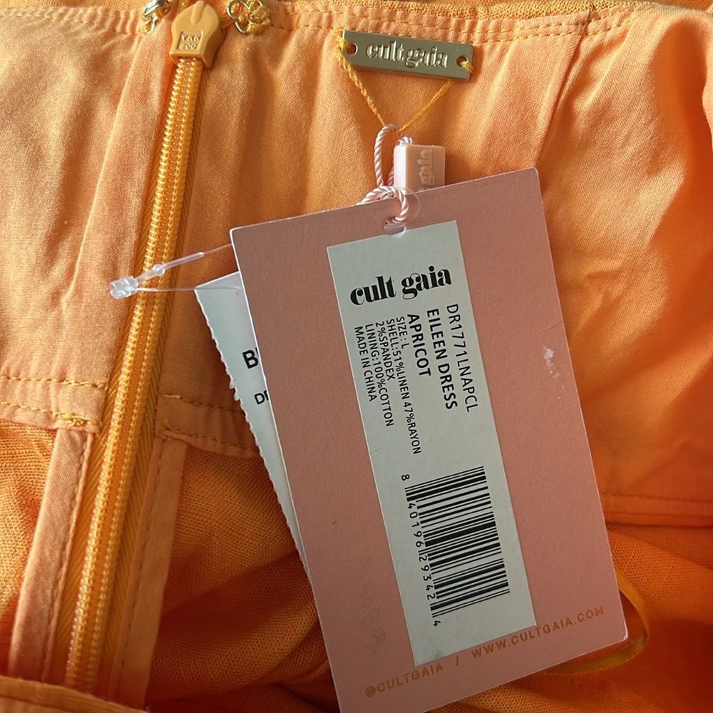 Cult Gaia Eileen Waist Cutout Dress, Revolve Apricot, NWT, Size L - Picture 9 of 11